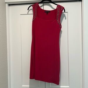 Rock and republic, pink dress size M with studs. 95% polyester 5% spandex.